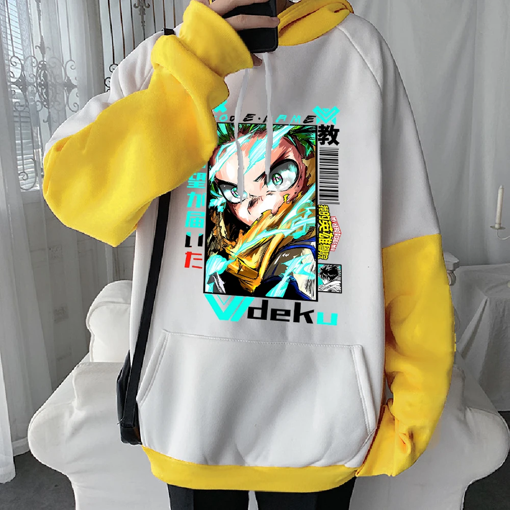 Japan Anime My Hero Academia Midoriya Izuku Deku Printed Hooded Men Women Hoodies Plus Size Sweatshirt Harajuku Male Streetwear
