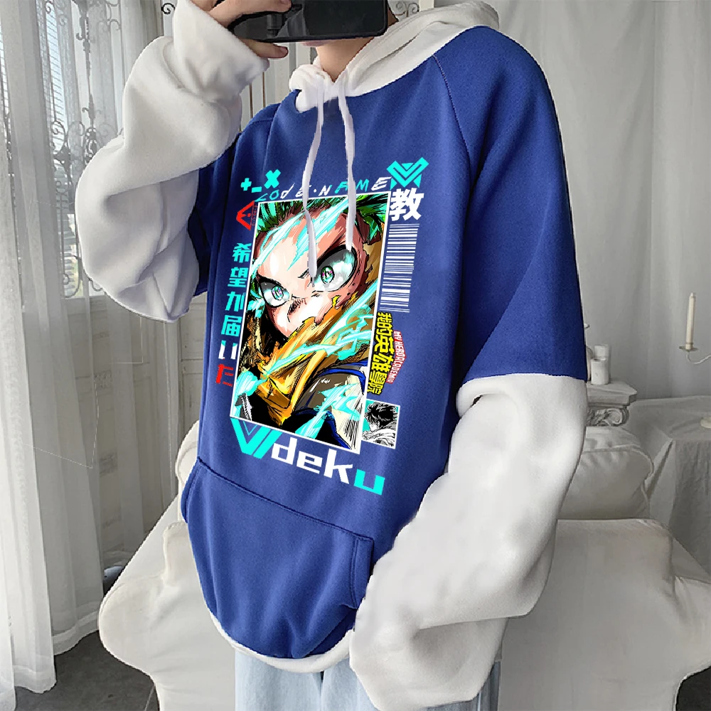 Japan Anime My Hero Academia Midoriya Izuku Deku Printed Hooded Men Women Hoodies Plus Size Sweatshirt Harajuku Male Streetwear