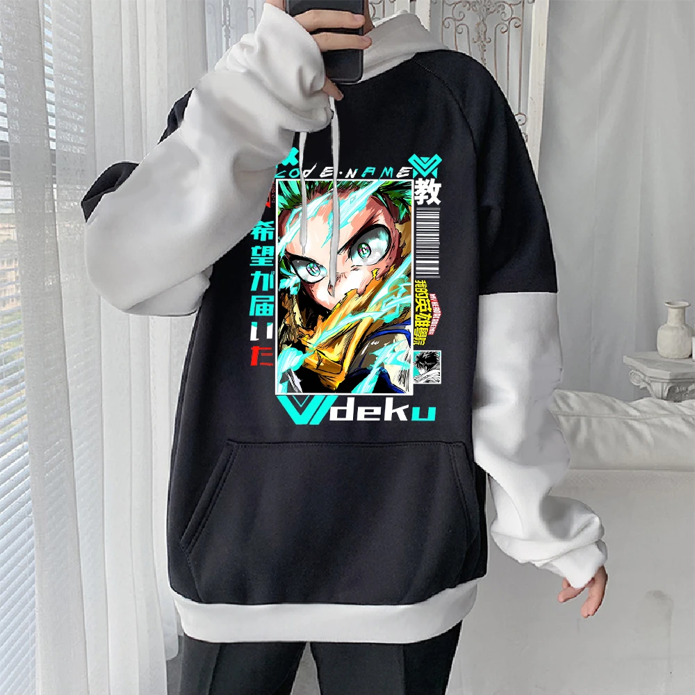 Japan Anime My Hero Academia Midoriya Izuku Deku Printed Hooded Men Women Hoodies Plus Size Sweatshirt Harajuku Male Streetwear
