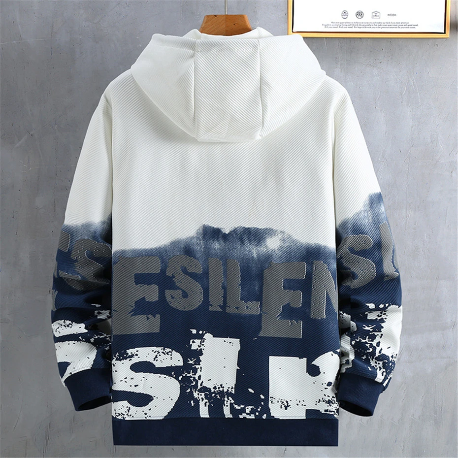 Mens Hoodies Plus Size 10XL Hooded Sweatshirt Spring Autumn Print Hoodie Male Big Size 10XL Pullover Loose