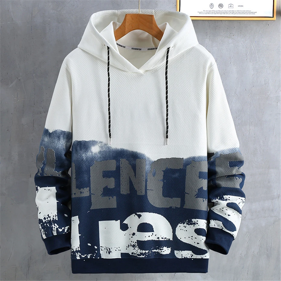 Mens Hoodies Plus Size 10XL Hooded Sweatshirt Spring Autumn Print Hoodie Male Big Size 10XL Pullover Loose