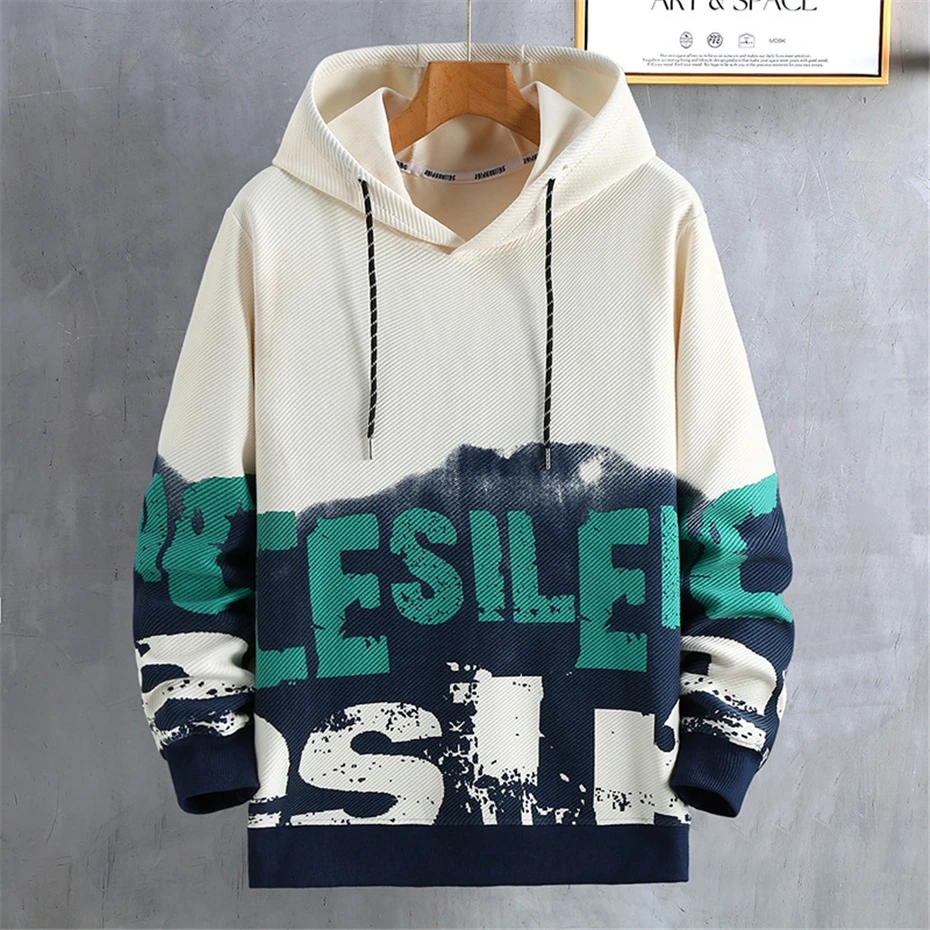 Mens Hoodies Plus Size 10XL Hooded Sweatshirt Spring Autumn Print Hoodie Male Big Size 10XL Pullover Loose