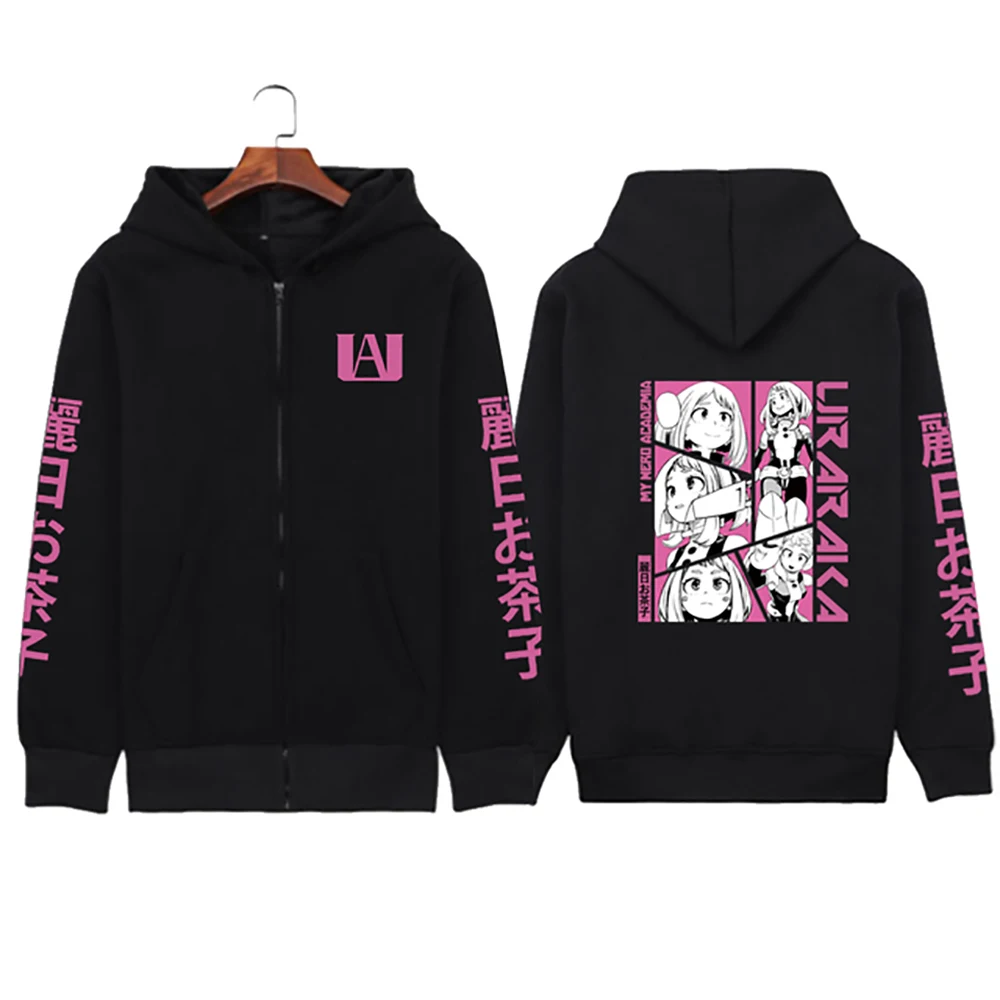 Funny Anime Kirishima Eijiro My Hero Academia Hoodie Zipper Fashion Streetwear Pullovers Loose Unisex Zip Up Jackets Outerwear