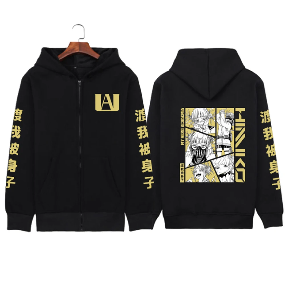 Funny Anime Kirishima Eijiro My Hero Academia Hoodie Zipper Fashion Streetwear Pullovers Loose Unisex Zip Up Jackets Outerwear