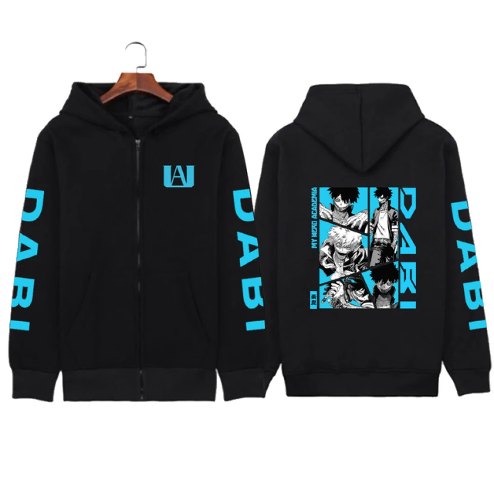 Funny Anime Kirishima Eijiro My Hero Academia Hoodie Zipper Fashion Streetwear Pullovers Loose Unisex Zip Up Jackets Outerwear