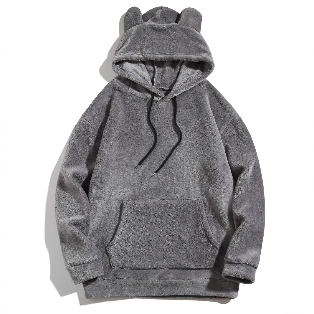 New Top Men and Women Funny Warm Hoodies for Men Clothing Bear Ears Casual Loose Sports Hoodie Unisex