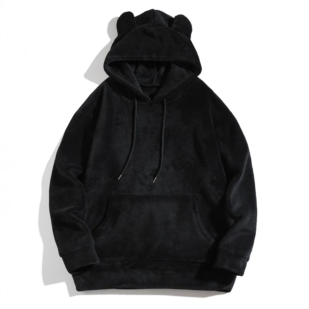 New Top Men and Women Funny Warm Hoodies for Men Clothing Bear Ears Casual Loose Sports Hoodie Unisex