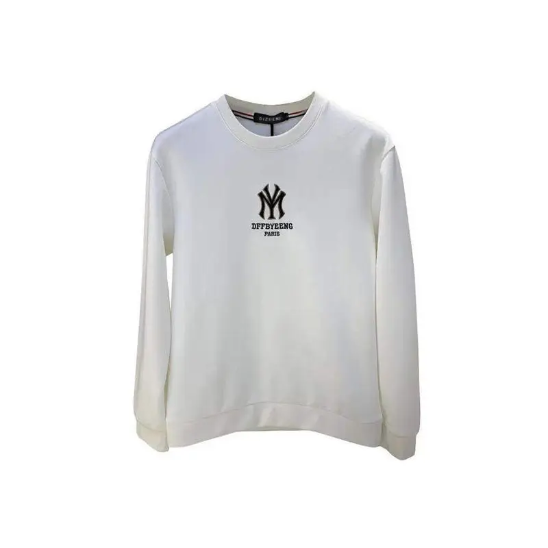 Handsome Men's Hoodies Simple Brand Logo Embroidery New Autumn Korean Design Pullover Casual Cotton Young O-Neck Sweater