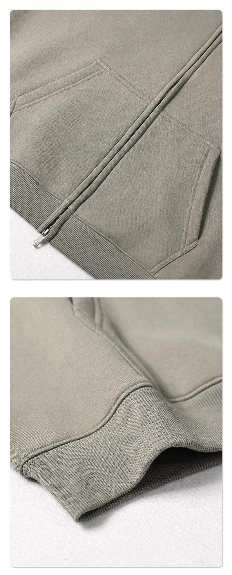 ZODF New Men Double Headed Zipper Fleece Hoodies Unisex Loose Basic Solid Warm Hooded Sweatshirts Coats For Winter HY0633