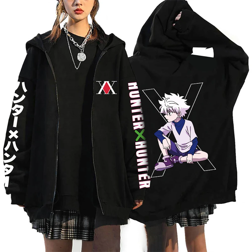Anime Hunter X Hunter Hoodies Killua Zoldyck Sweatshirts Hisoka Chrollo Cosplay Hoodie Men's Women's Oversized Jacket Streetwear