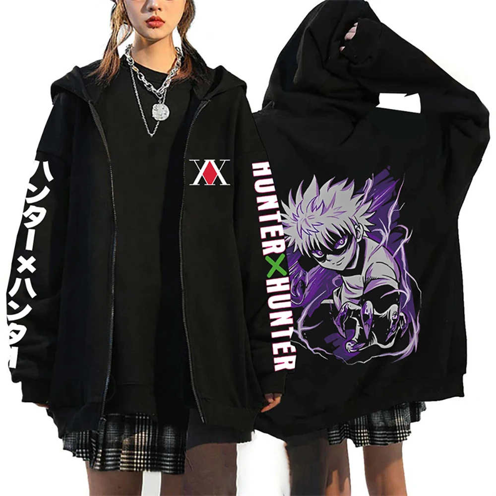 Anime Hunter X Hunter Hoodies Killua Zoldyck Sweatshirts Hisoka Chrollo Cosplay Hoodie Men's Women's Oversized Jacket Streetwear
