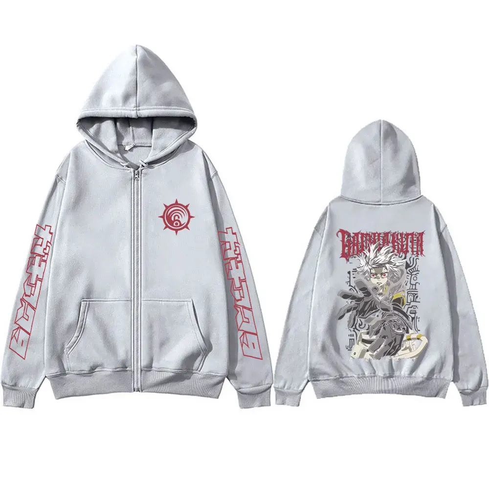 Anime Gachiakuta Rudo Graphic Zipper Hoodie Men Women Casual Oversized Zip Up Jacket Coat Male Cartoon Manga Cosplay Streetwear