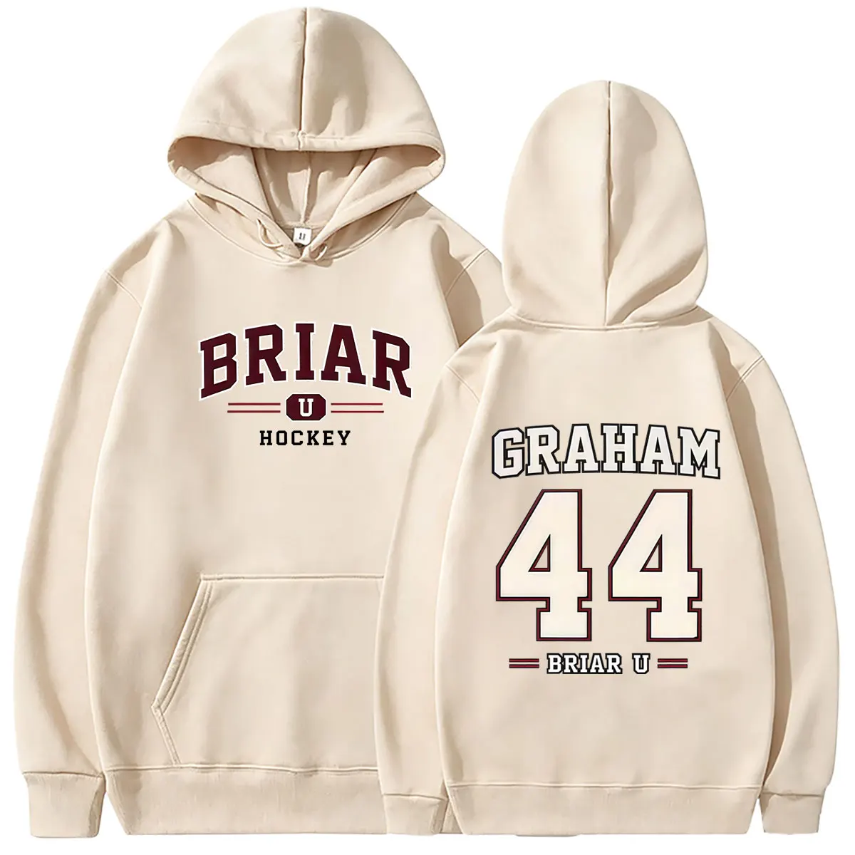 Off Campus Briar University Hockey Graham 44 Graphic Hoodie Men Women Vintage Oversized Sweatshirt Male Fashion Pullover Hoodies