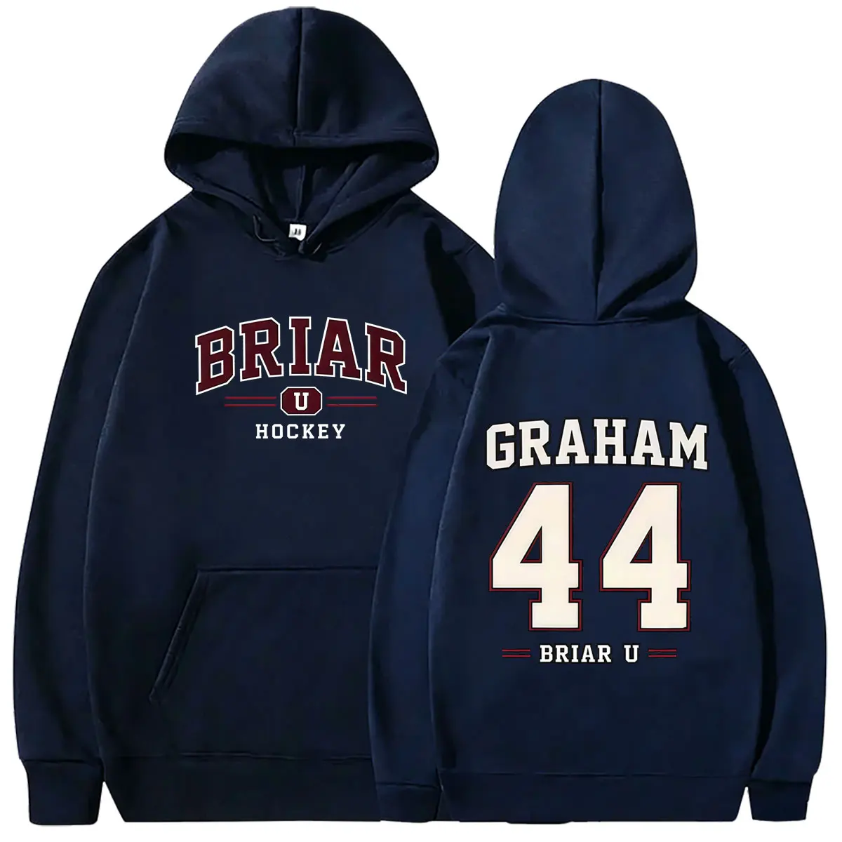 Off Campus Briar University Hockey Graham 44 Graphic Hoodie Men Women Vintage Oversized Sweatshirt Male Fashion Pullover Hoodies