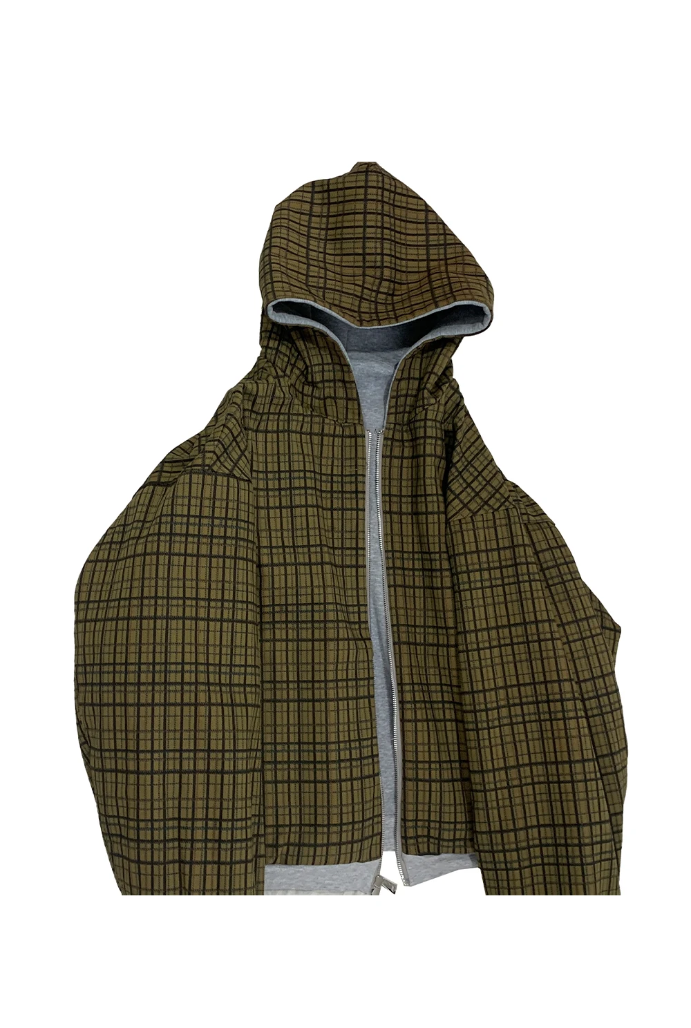 Mauroicardi Autumn Oversized Reversible Hoodies Men Loose Casual Luxury Designer Clothes Hoodie with Plaid Lining Sweatshirt