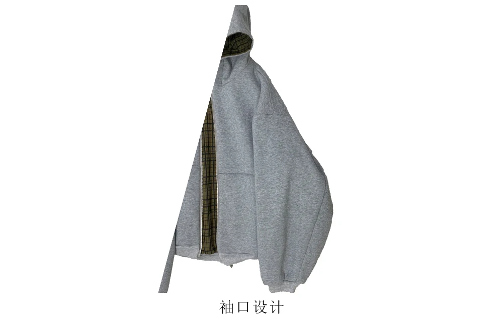 Mauroicardi Autumn Oversized Reversible Hoodies Men Loose Casual Luxury Designer Clothes Hoodie with Plaid Lining Sweatshirt