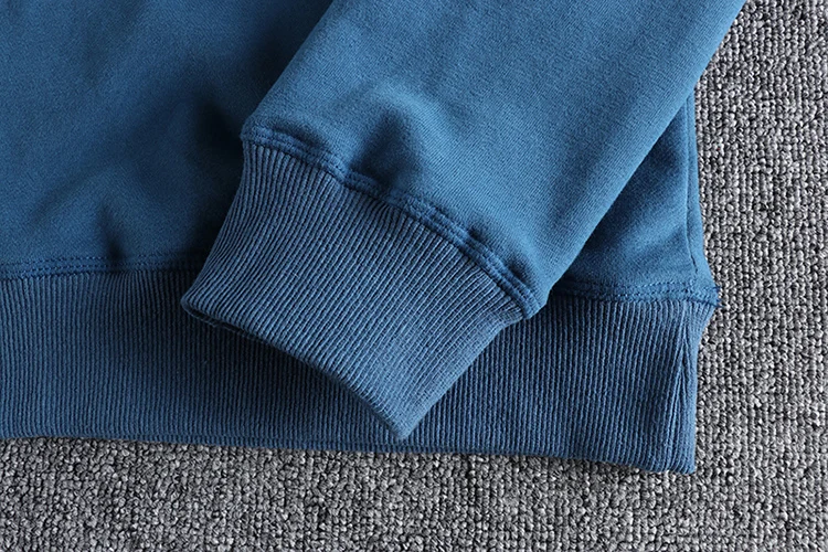 Spring American Retro Sleeve Applique Badge Sweatshirts Men's Fashion 100% Cotton Washed Hoodies Casual High Quality Pullovers
