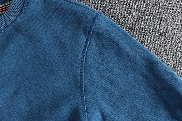Spring American Retro Sleeve Applique Badge Sweatshirts Men's Fashion 100% Cotton Washed Hoodies Casual High Quality Pullovers