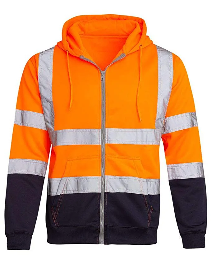 Men's-Reflective-Hooded-Sweatshirt-Winter-Fleece-Color-Block-Zipper-Jacket-Sanitation-Worker-Uniform-High-Visibility-Work-Clothe