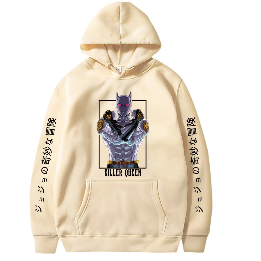 Japanese anime Jojo Bizarre Adventure Killer Queen Anime Manga Hoodie Pullovers Tops Meruem Fashion Unisex Long Sleeves Winter