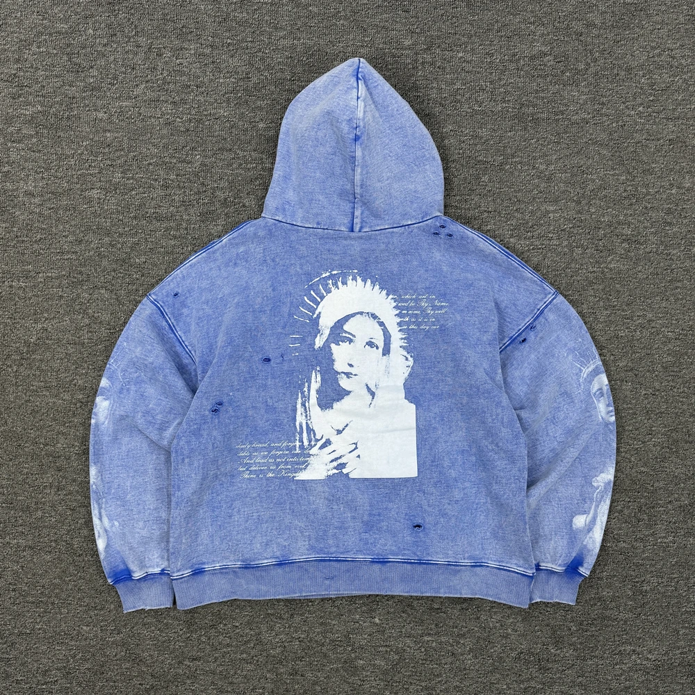 Yao Fashion Streetwear Oversize Casual Cotton Hooded Vintage Sweatshirt Luxury Retro High Street Y2k Hoodies For Men Unisex