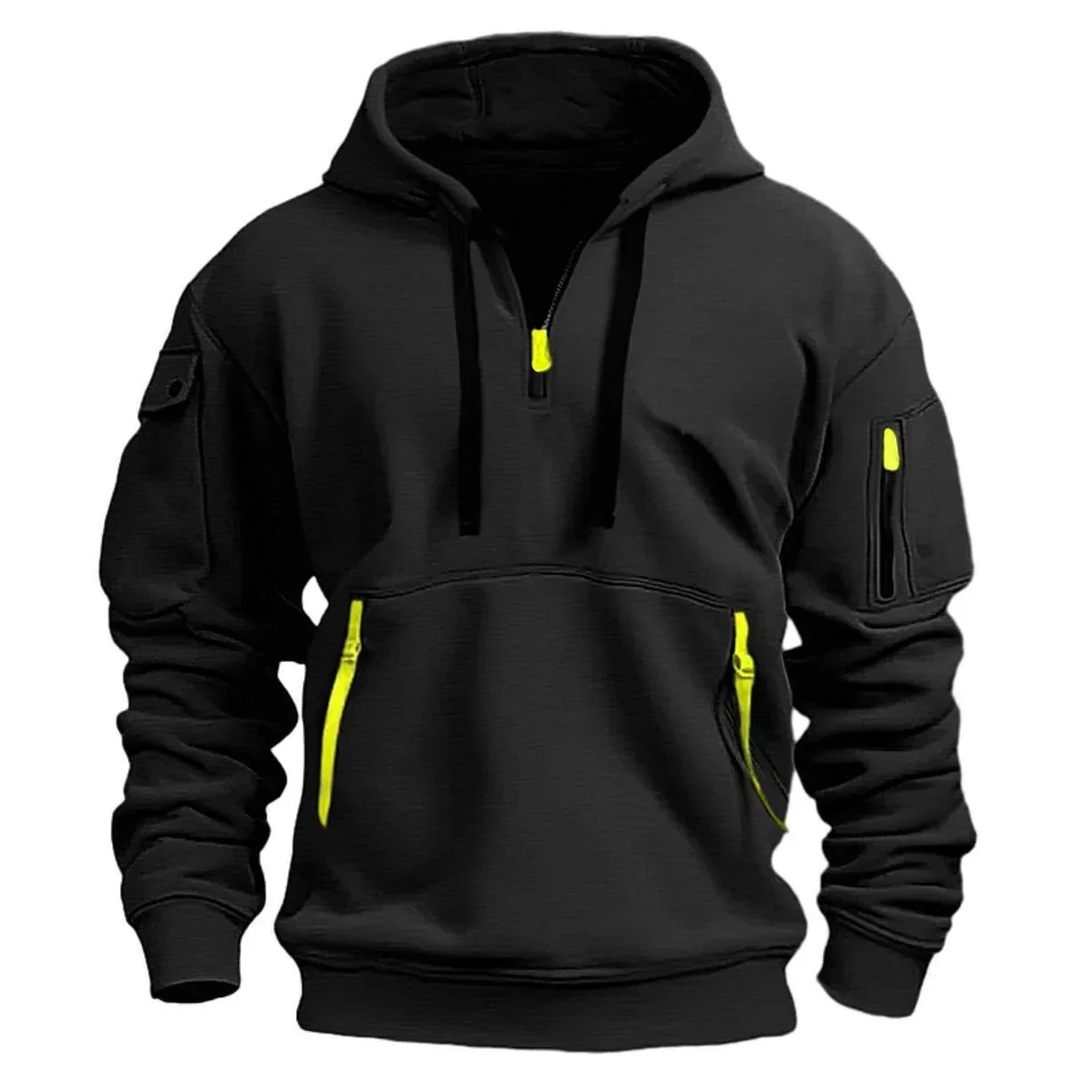 2025 New Multi Pocket Zipper Fleece Hooded Casual Shirt for Men and Women Plus Size Loose Pullover Fashion Sweatshirt Top S-3XL
