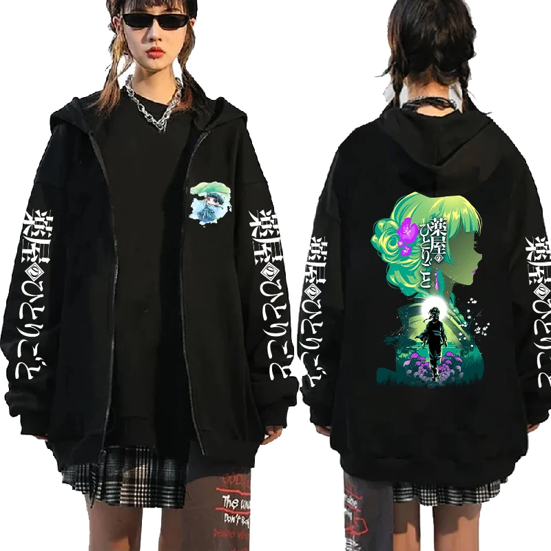 The Apothecary Diaries Anime Sweatshirt Maomao Print Hooded Men Women Manga Zip Hoodies Casual Zip Jacket Harajuku Streetwear