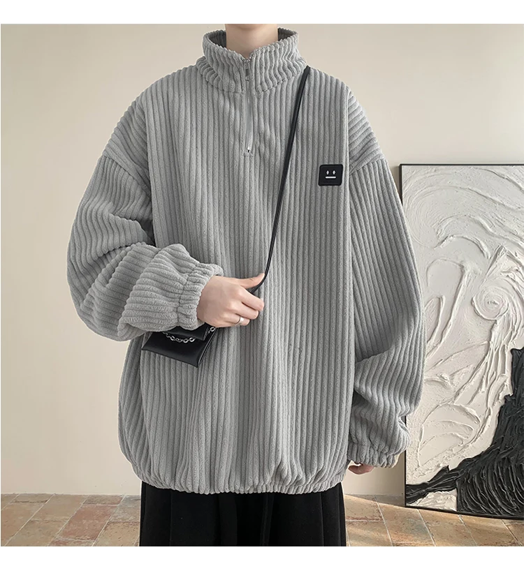 Men Harajuku Sweatshirts 2025 New Streetwear Unisex Couple Basic Pullover Outwear