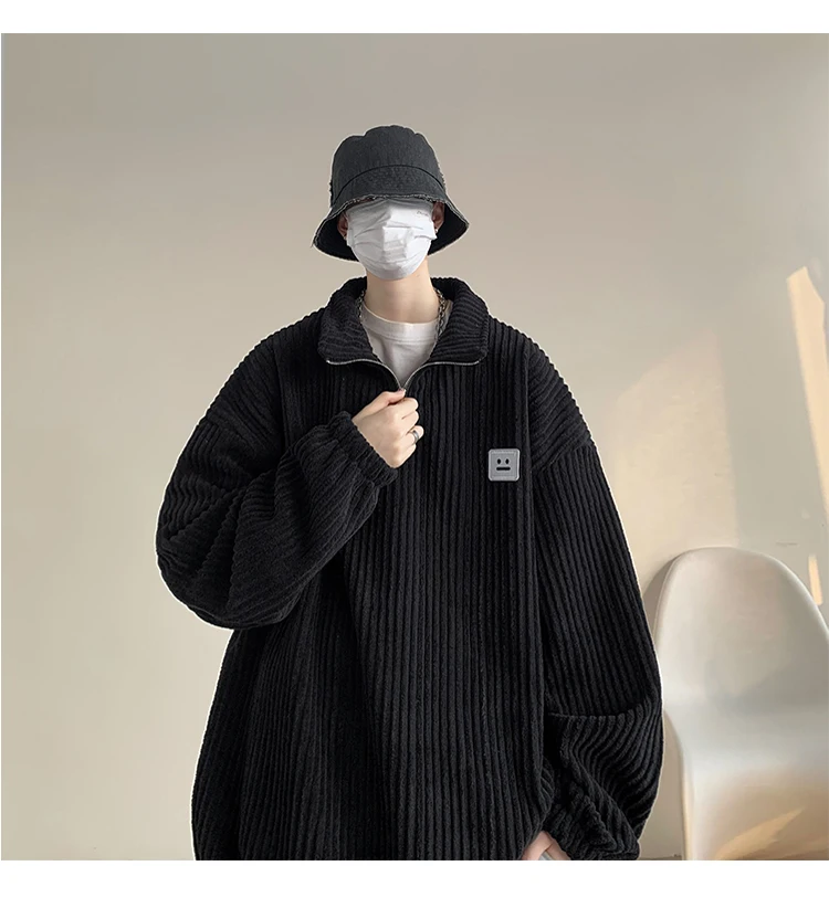 Men Harajuku Sweatshirts 2025 New Streetwear Unisex Couple Basic Pullover Outwear