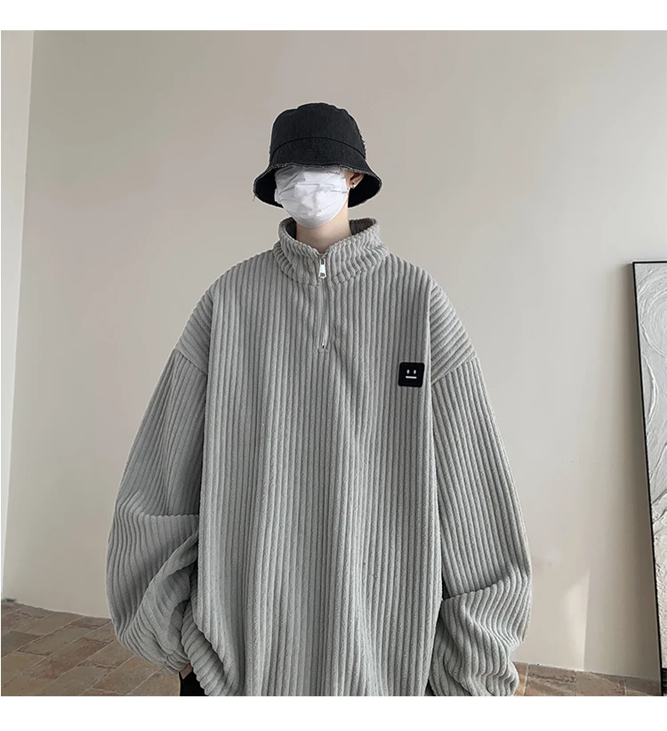 Men Harajuku Sweatshirts 2025 New Streetwear Unisex Couple Basic Pullover Outwear