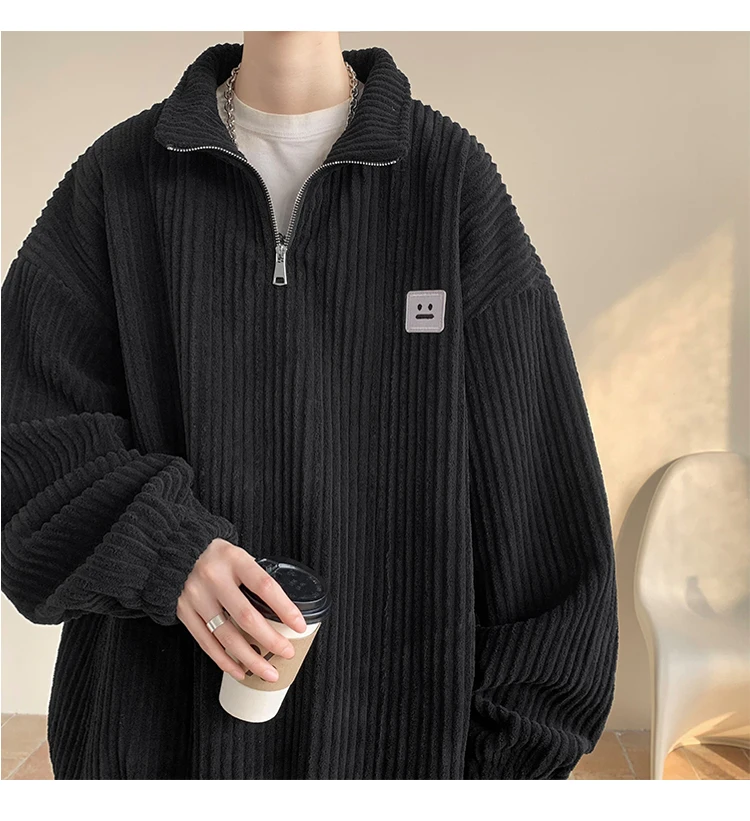Men Harajuku Sweatshirts 2025 New Streetwear Unisex Couple Basic Pullover Outwear