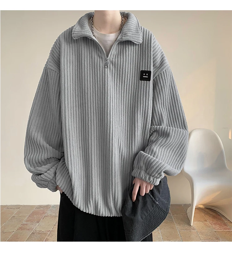 Men Harajuku Sweatshirts 2025 New Streetwear Unisex Couple Basic Pullover Outwear