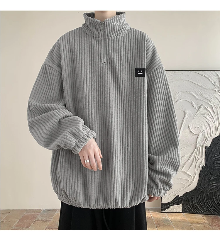 Men Harajuku Sweatshirts 2025 New Streetwear Unisex Couple Basic Pullover Outwear