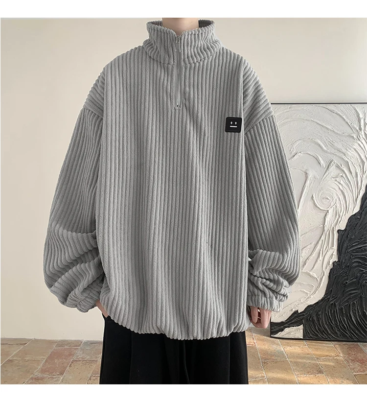 Men Harajuku Sweatshirts 2025 New Streetwear Unisex Couple Basic Pullover Outwear