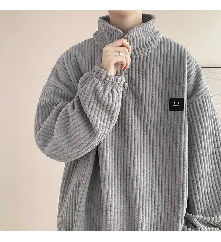 Men Harajuku Sweatshirts 2025 New Streetwear Unisex Couple Basic Pullover Outwear