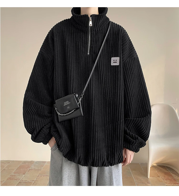 Men Harajuku Sweatshirts 2025 New Streetwear Unisex Couple Basic Pullover Outwear