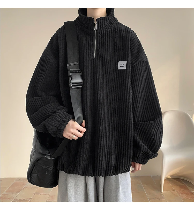 Men Harajuku Sweatshirts 2025 New Streetwear Unisex Couple Basic Pullover Outwear