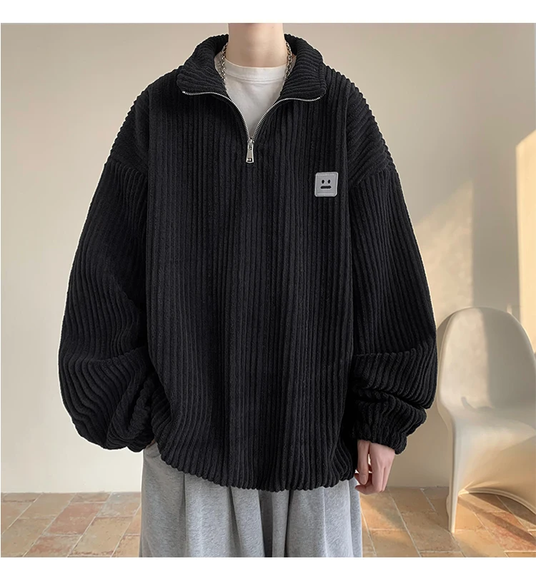 Men Harajuku Sweatshirts 2025 New Streetwear Unisex Couple Basic Pullover Outwear
