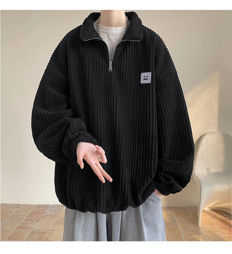 Men Harajuku Sweatshirts 2025 New Streetwear Unisex Couple Basic Pullover Outwear