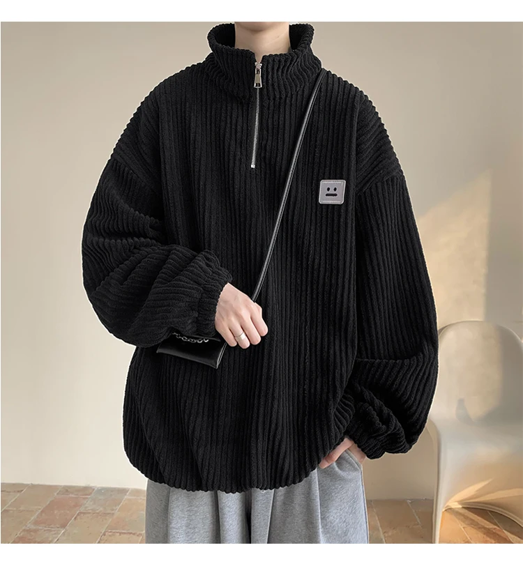 Men Harajuku Sweatshirts 2025 New Streetwear Unisex Couple Basic Pullover Outwear