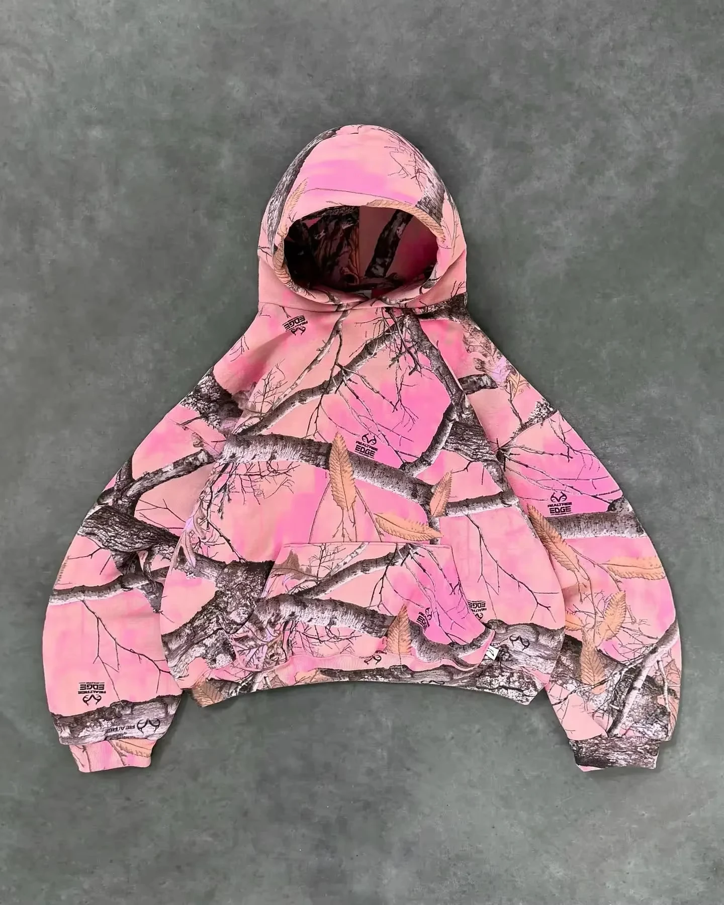 Y2K Retro Hoodie Men Camouflage Pattern Pink Sweatshirt High Street Hip Hop Streetwear Oversized Unisex Gothic Camo Hoodie Women