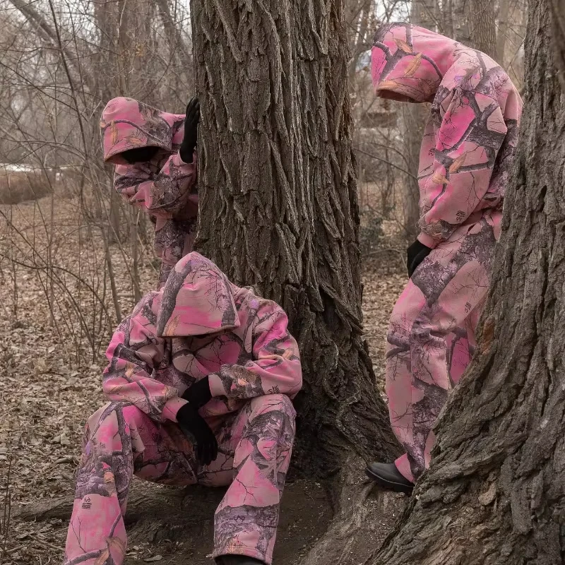 Y2K Retro Hoodie Men Camouflage Pattern Pink Sweatshirt High Street Hip Hop Streetwear Oversized Unisex Gothic Camo Hoodie Women