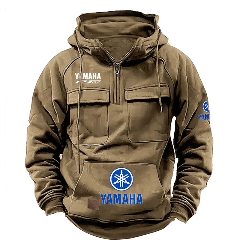 2026 Yamaha Logo Youth Long Hooded Sweatshirt Men's Casual Jacket with Ket Comfortable Breathable Streetwear for Daily Use Color
