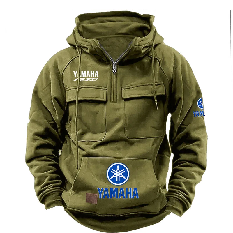 2026 Yamaha Logo Youth Long Hooded Sweatshirt Men's Casual Jacket with Ket Comfortable Breathable Streetwear for Daily Use Color