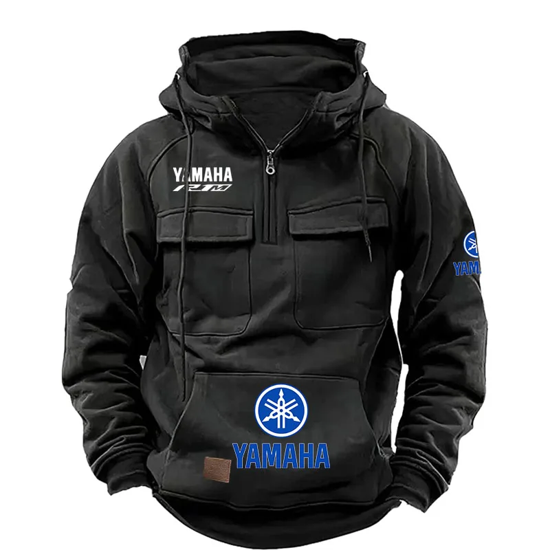 2026 Yamaha Logo Youth Long Hooded Sweatshirt Men's Casual Jacket with Ket Comfortable Breathable Streetwear for Daily Use Color