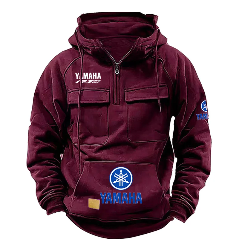 2026 Yamaha Logo Youth Long Hooded Sweatshirt Men's Casual Jacket with Ket Comfortable Breathable Streetwear for Daily Use Color