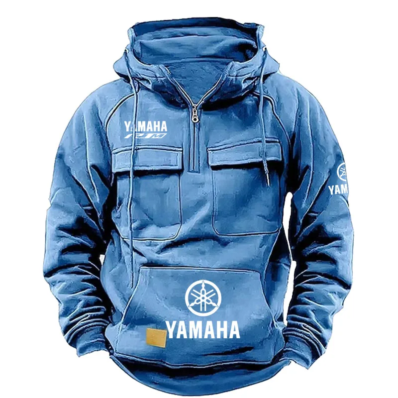 2026 Yamaha Logo Youth Long Hooded Sweatshirt Men's Casual Jacket with Ket Comfortable Breathable Streetwear for Daily Use Color