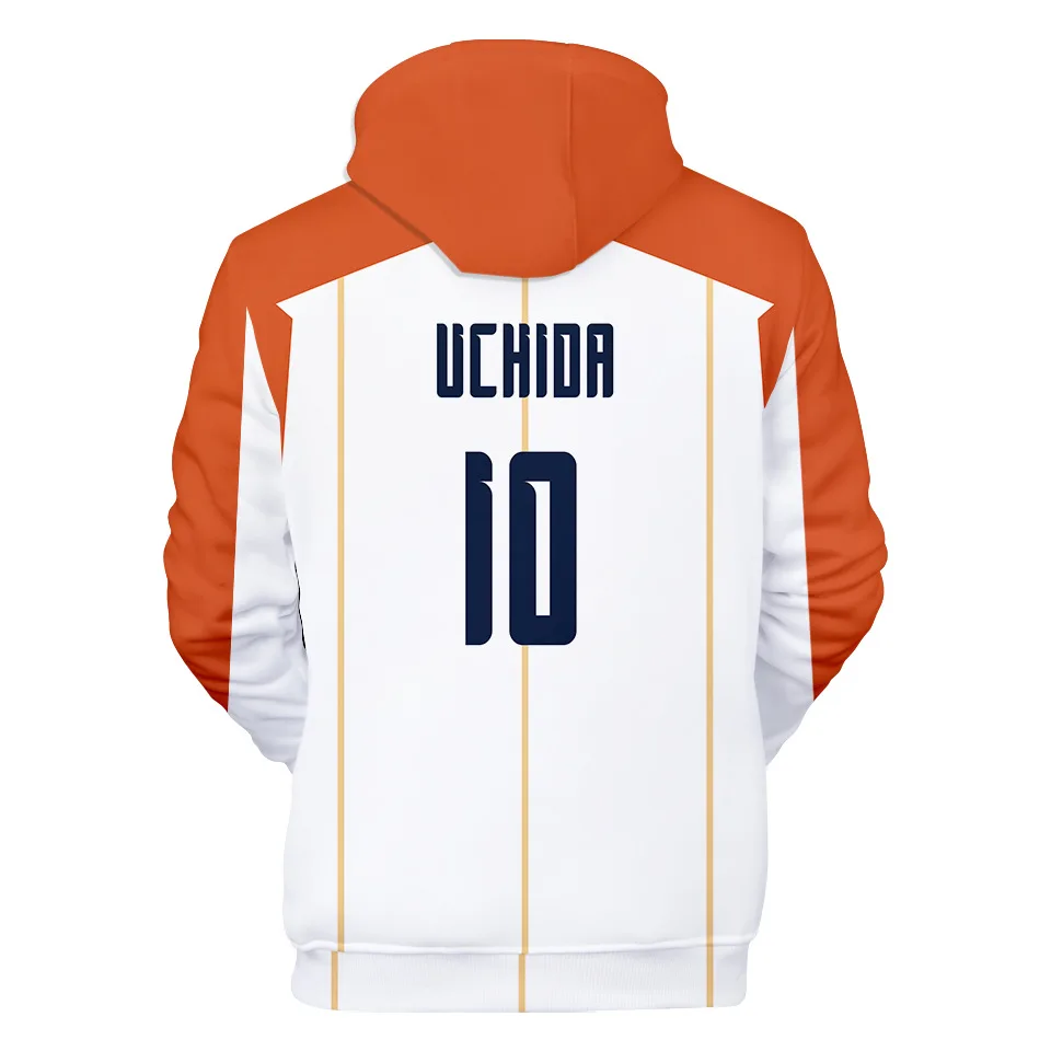 3D Print Anime Captain Tsubasa Ozora Tsubasa Kojiro Hyuga Costume Unisex Hoodie Zipper Hooded Jacket Soccer Jerseys Uniform