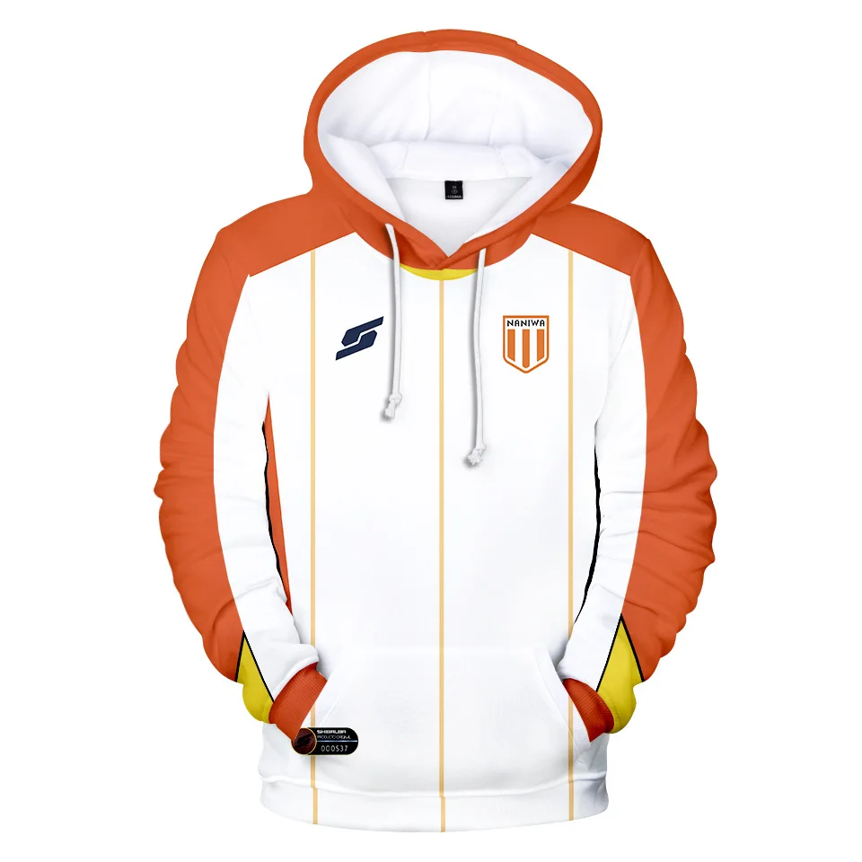 3D Print Anime Captain Tsubasa Ozora Tsubasa Kojiro Hyuga Costume Unisex Hoodie Zipper Hooded Jacket Soccer Jerseys Uniform