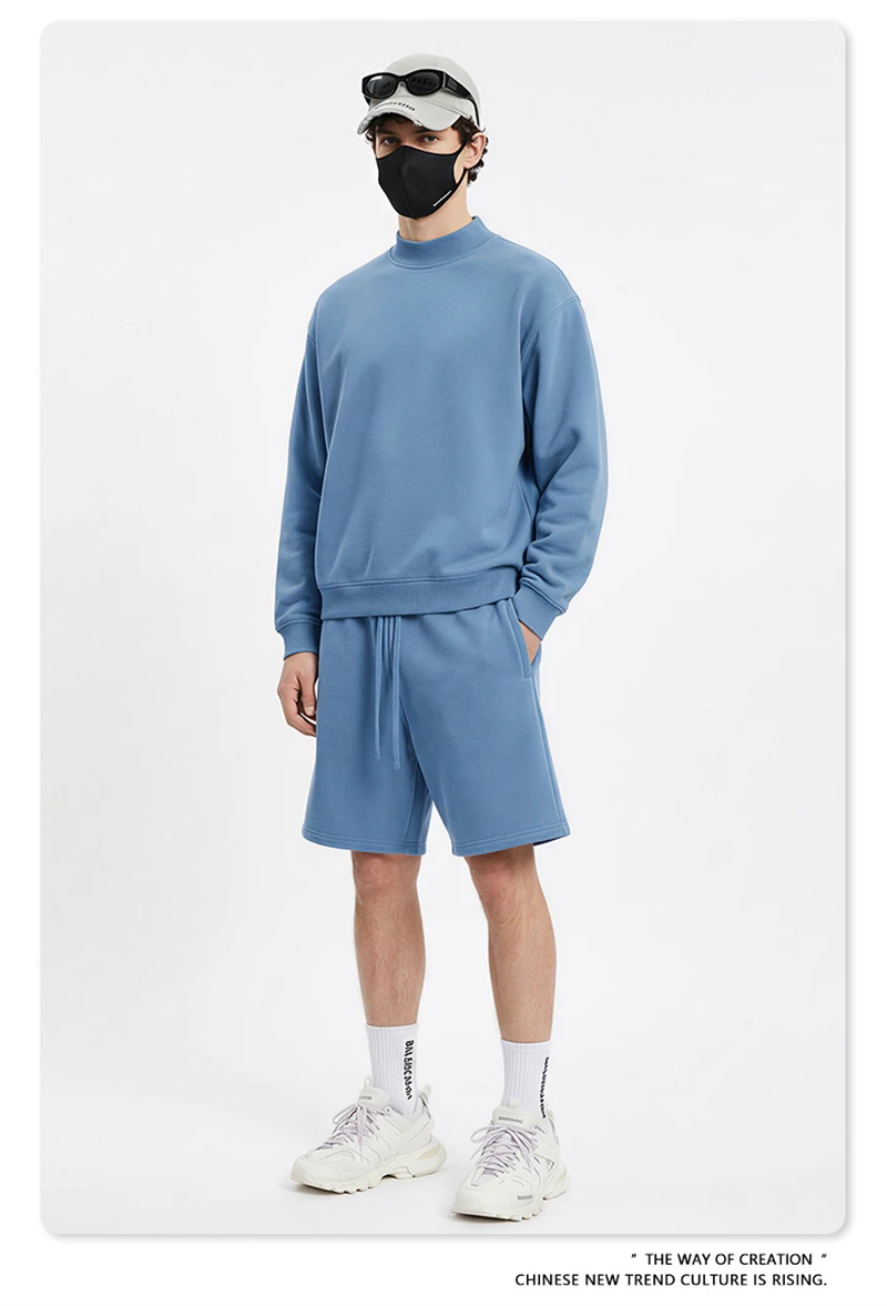 ZODF New Winter Man 345gsm Loose Fit Fleece Sweatshirt Unisex Cusual Boxy Warm Half Turtleneck Pullovers HY1181